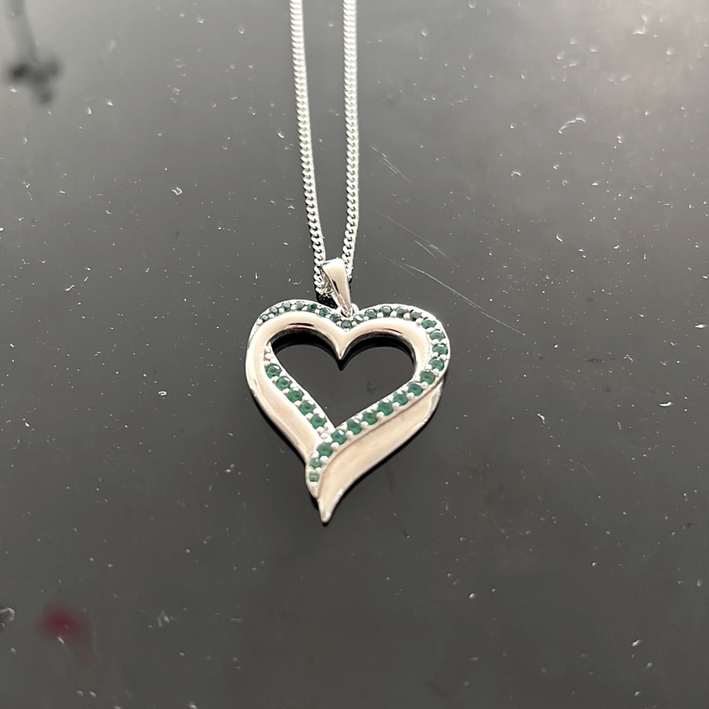 Sterling Silver Heart Necklace for Women Birthstone Jewelry